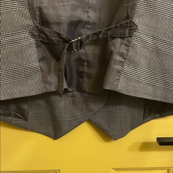 New York & Company Gray Plaid Tailored Buttoned Vest Stretch Lined Size 10 - Picture 16 of 17